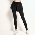 Pantalones deportivos de otoño Mujeres Dos piezas pantalones de yoga de fitness y pantalones cortos con bolsillo de teléfono interior